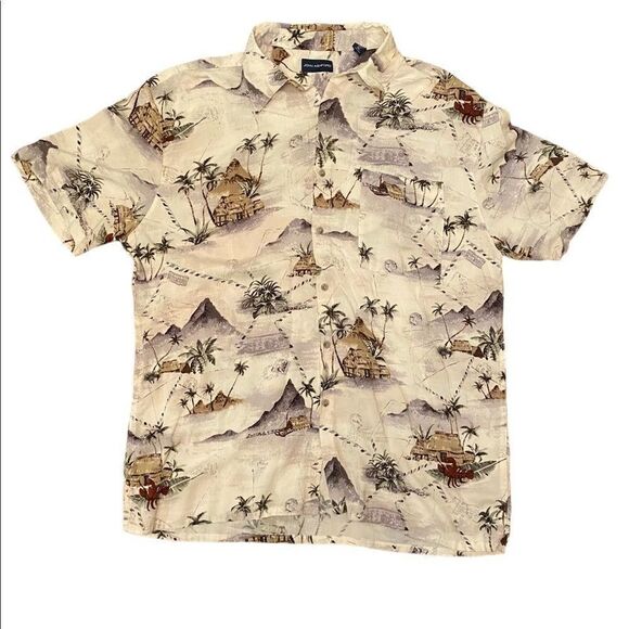 Vintage John Ashford Size XL button up casual beach/pool shirt - Picture 1 of 8